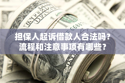 武汉担保人起诉借款人合法吗？流程和注意事项有哪些？
