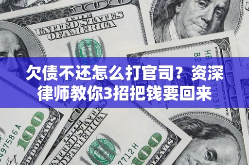 武汉欠债不还怎么打官司？资深律师教你3招把钱要回来