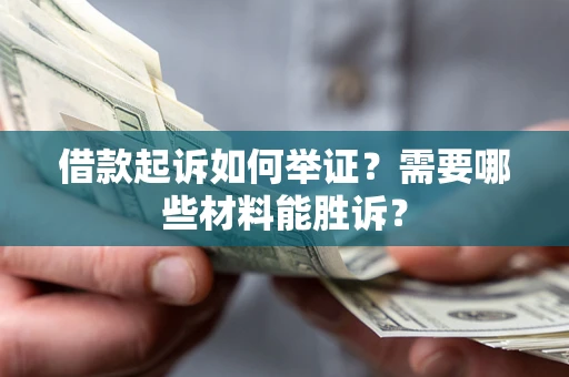 武汉借款起诉如何举证？需要哪些材料能胜诉？