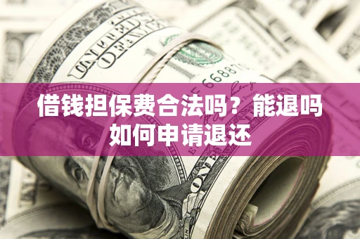武汉借钱担保费合法吗？能退吗如何申请退还