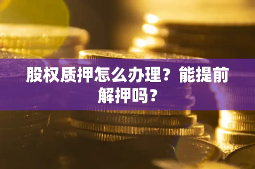 武汉股权质押怎么办理？能提前解押吗？